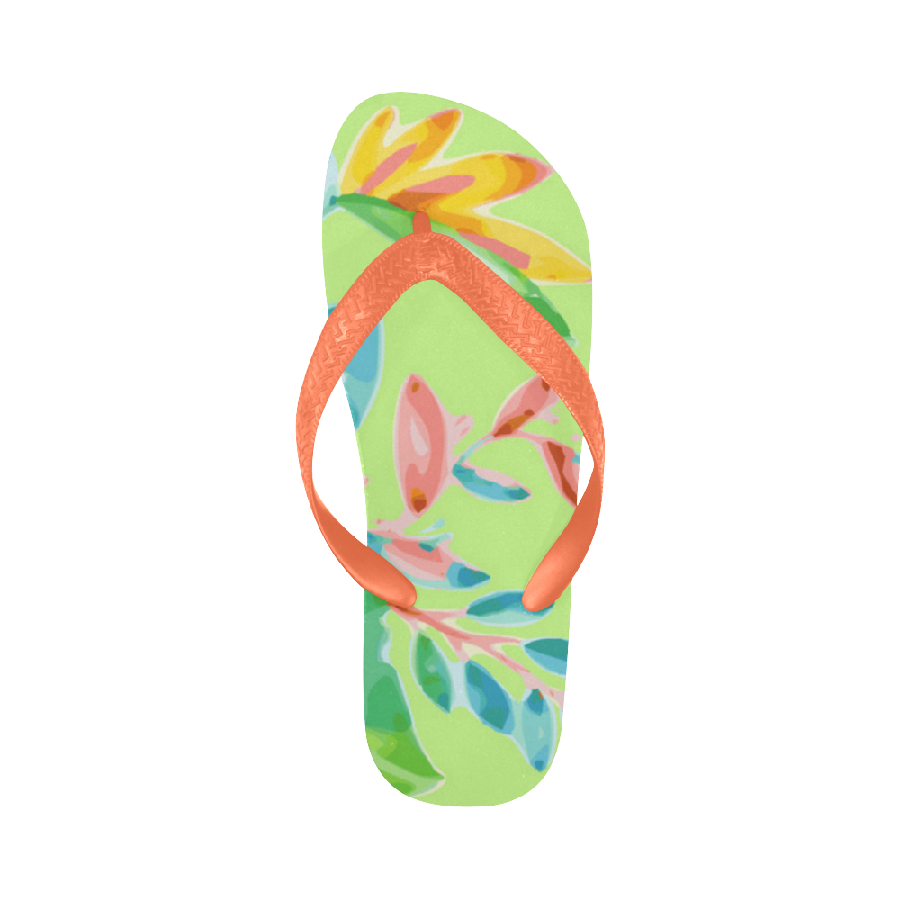 Summer Tropical Pineapple Fruit Floral Flip Flops for Men/Women (Model 040)