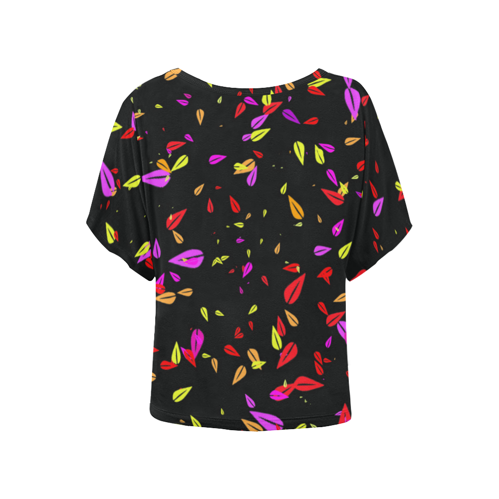 Petals Women's Batwing-Sleeved Blouse T shirt (Model T44)