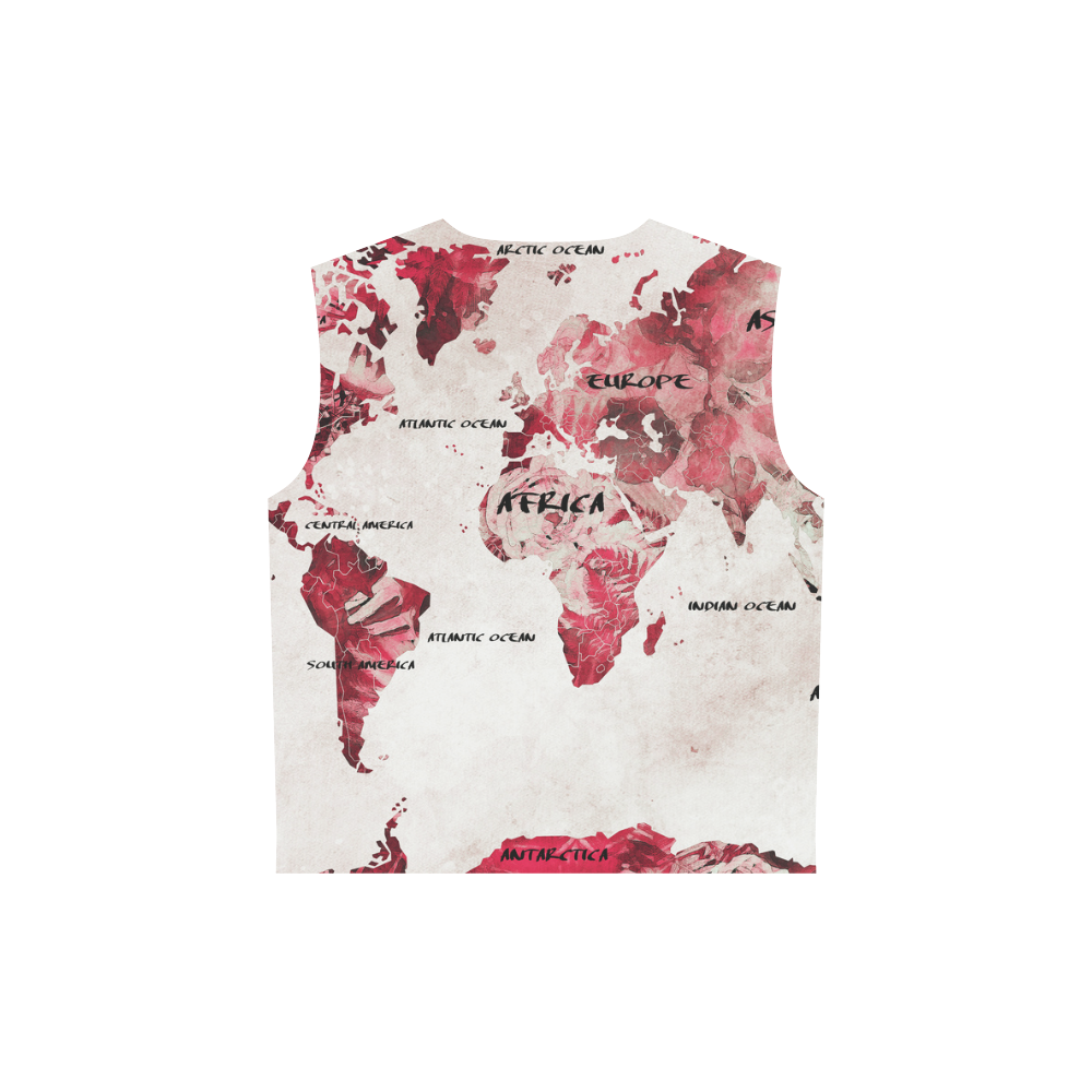 world map All Over Print Sleeveless Hoodie for Women (Model H15)