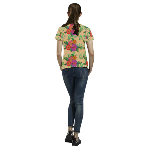 Summer Vibes All Over Print T-Shirt for Women (USA Size) (Model T40)