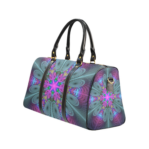 Mandala From Center Colorful Fractal Art With Pink New Waterproof Travel Bag/Large (Model 1639)