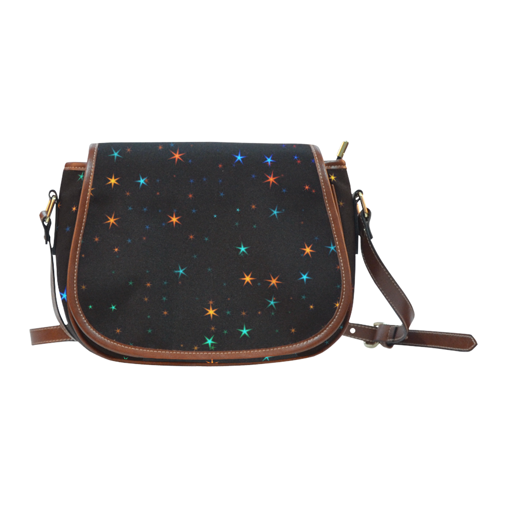 Awesome allover Stars 02E by FeelGood Saddle Bag/Large (Model 1649)