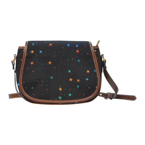 Awesome allover Stars 02E by FeelGood Saddle Bag/Large (Model 1649)
