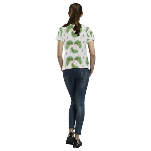 Pines All Over Print T-Shirt for Women (USA Size) (Model T40)