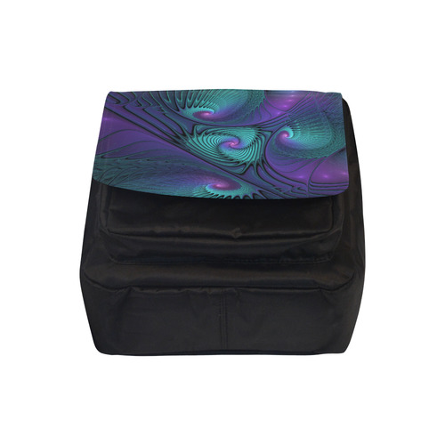 Purple meets Turquoise modern abstract Fractal Art Crossbody Nylon Bags (Model 1633)
