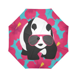 Panda Sunglasses Tropical Hibiscus Floral Auto-Foldable Umbrella (Model U04)