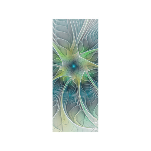 Floral Fantasy Abstract Blue Green Fractal Flower Quarter Socks
