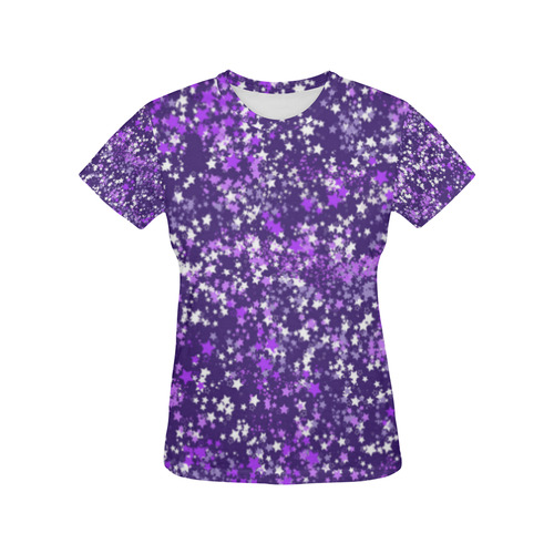 Stars All Over Print T-Shirt for Women (USA Size) (Model T40)