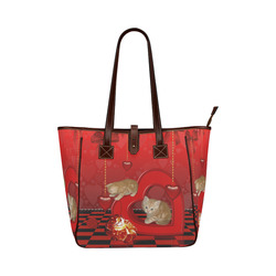 Cute kitten with hearts Classic Tote Bag (Model 1644)