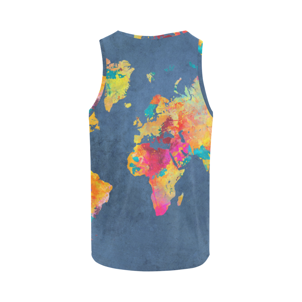 world map 18 All Over Print Tank Top for Women (Model T43)