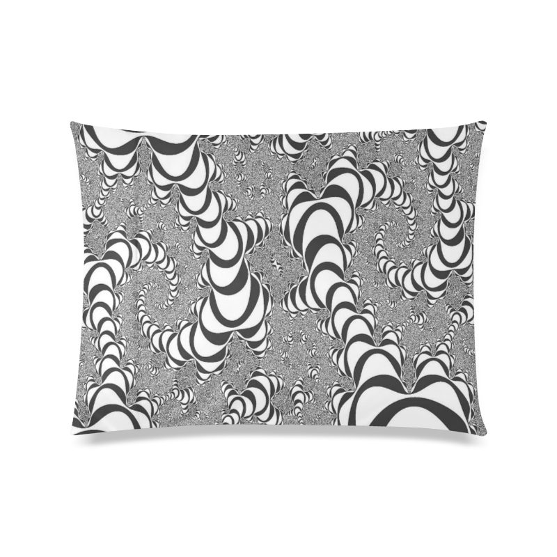 Black And White Fractal Fantasy Custom Zippered Pillow Case 20"x26"(Twin Sides)