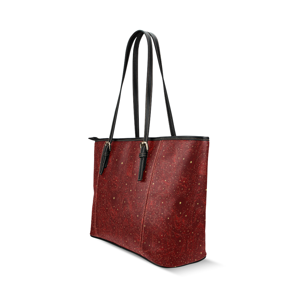 Awesome allover Stars 01A by FeelGood Leather Tote Bag/Large (Model 1640)