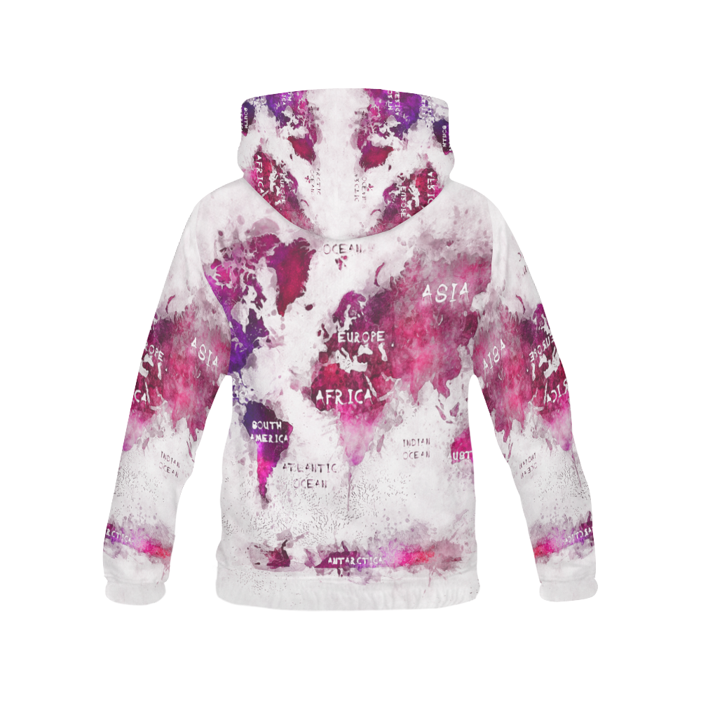 World Map Pattern Print Women Off Shoulder Sweatshirt
