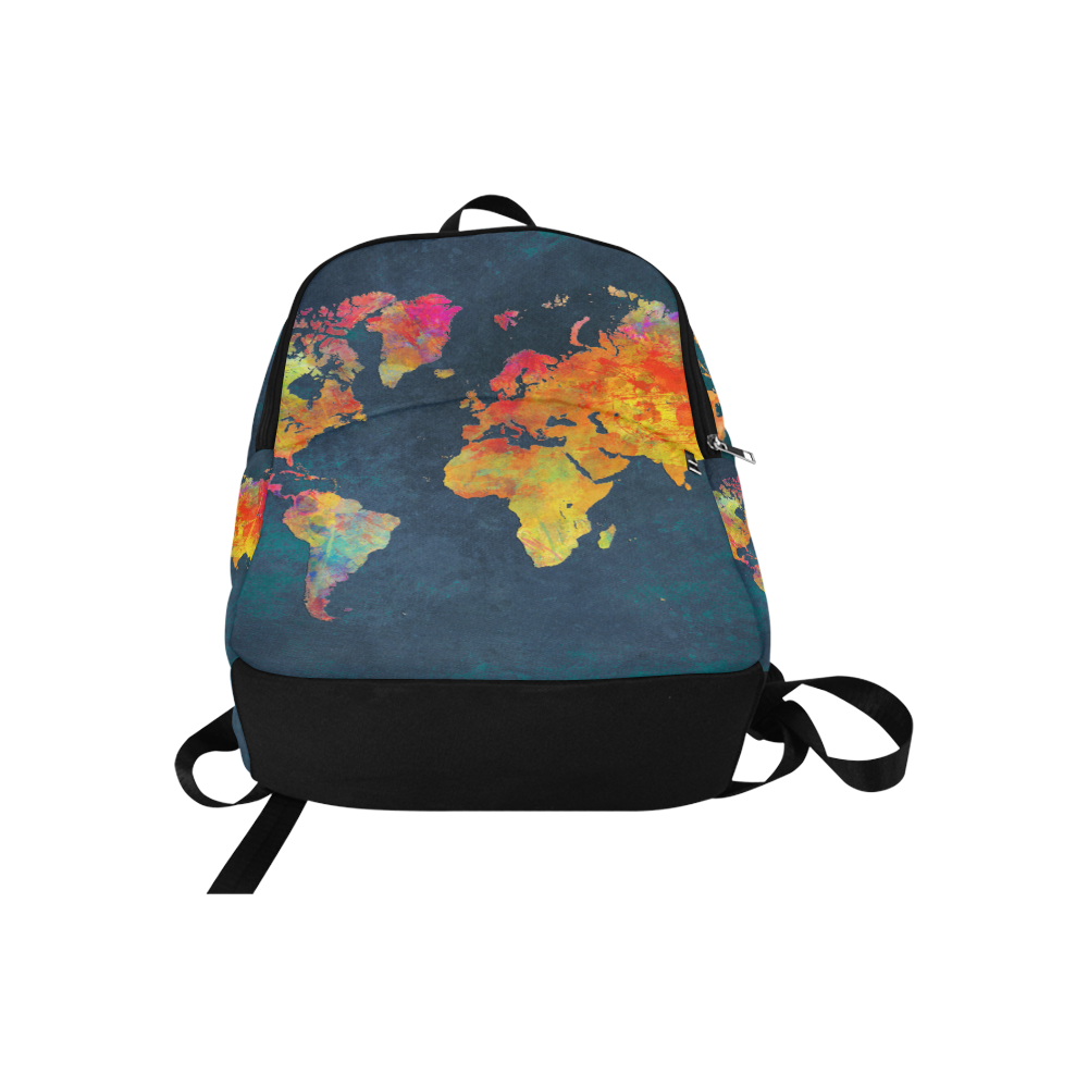 world map 16 Fabric Backpack for Adult (Model 1659)
