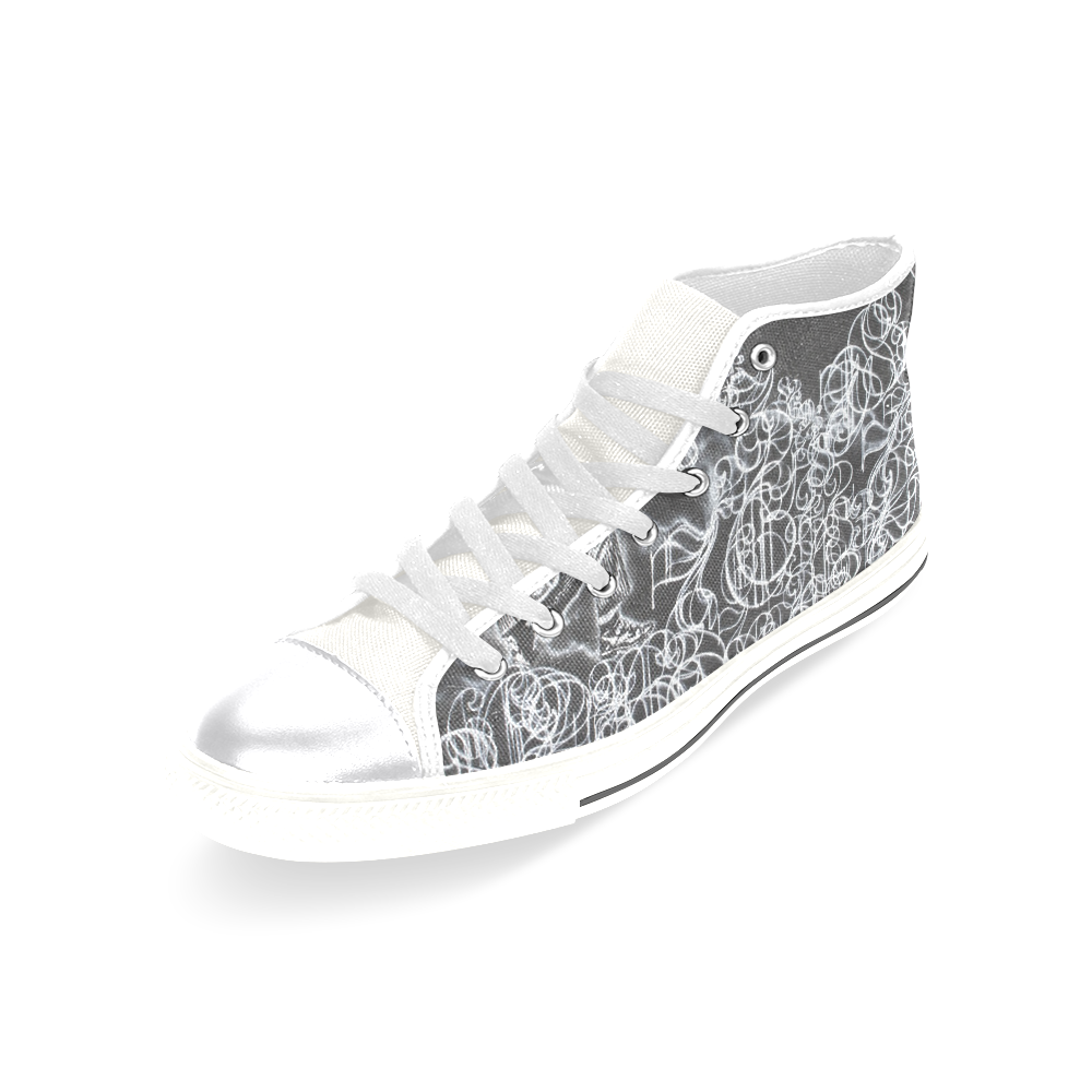 DKD Creations Graffiti White Women's Classic High Top Canvas Shoes (Model 017)