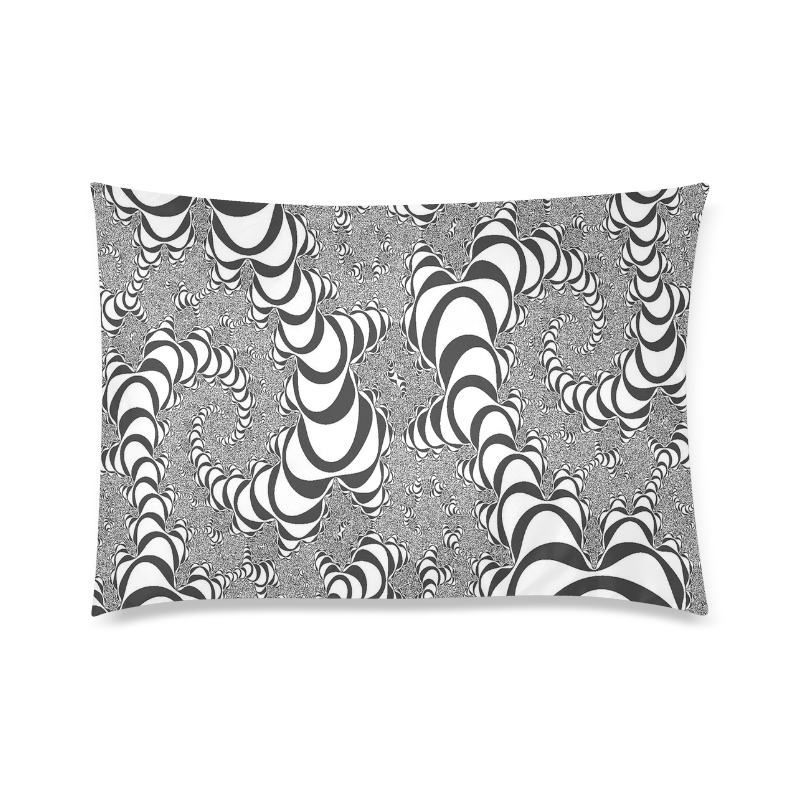Black And White Fractal Fantasy Custom Zippered Pillow Case 20"x30"(Twin Sides)