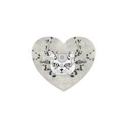 Wonderful sugar cat skull Heart Coaster