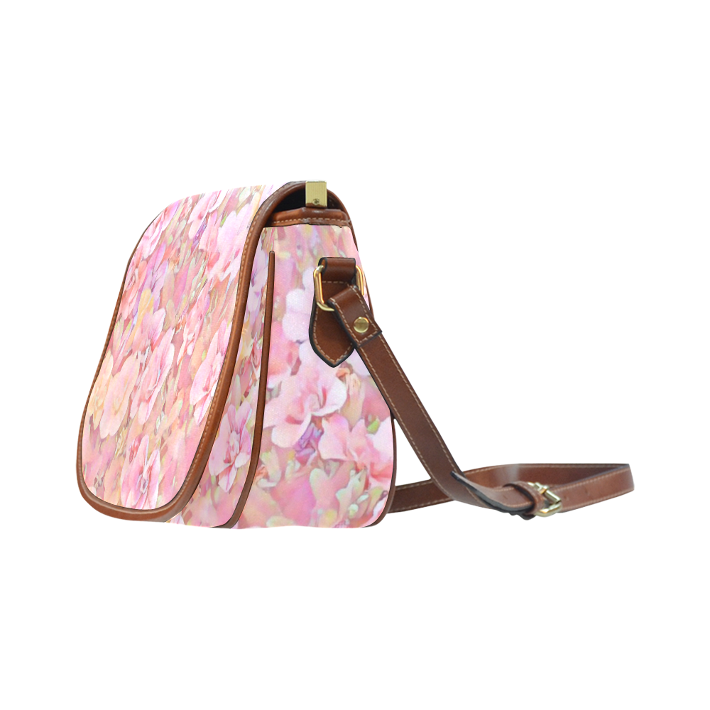 Lovely Floral 36A by FeelGood Saddle Bag/Large (Model 1649)
