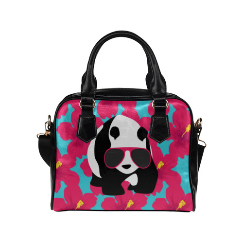 Panda Sunglasses Tropical Hibiscus Floral Shoulder Handbag (Model 1634)
