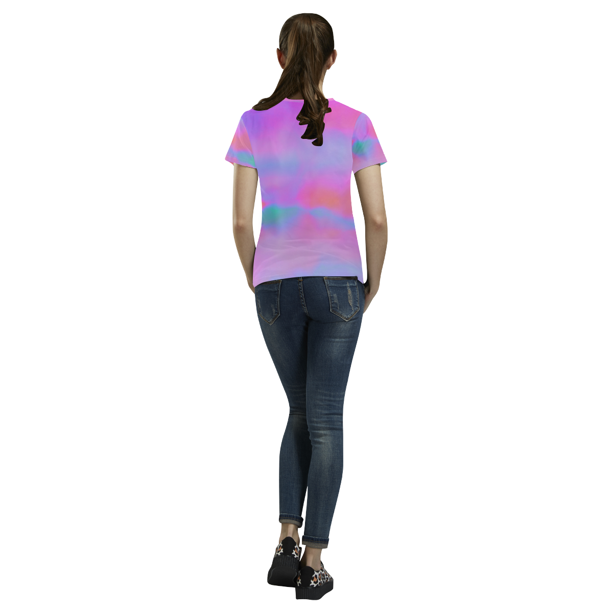 pink clouds All Over Print T-Shirt for Women (USA Size) (Model T40)