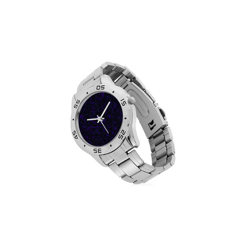 darkpurplecamo1 Men's Stainless Steel Analog Watch(Model 108)