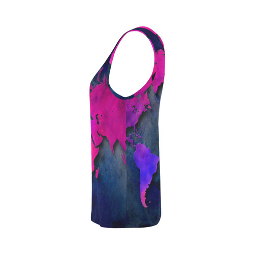 world map 14 All Over Print Tank Top for Women (Model T43)