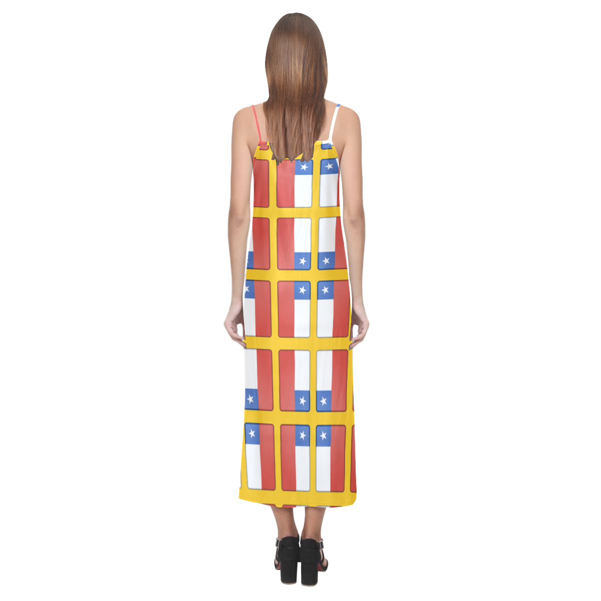 CHILE V-Neck Open Fork Long Dress(Model D18)
