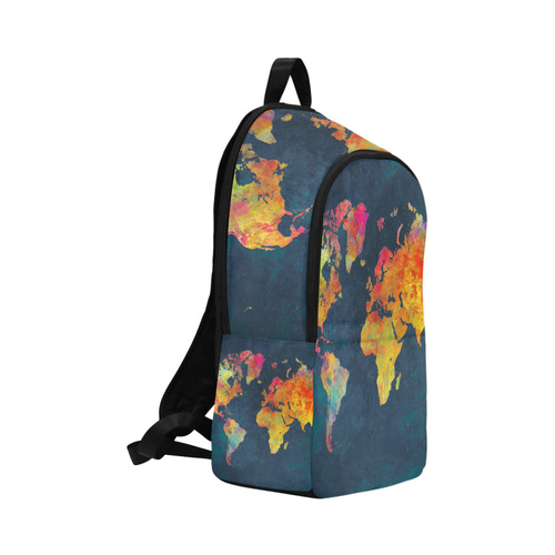 world map 16 Fabric Backpack for Adult (Model 1659)