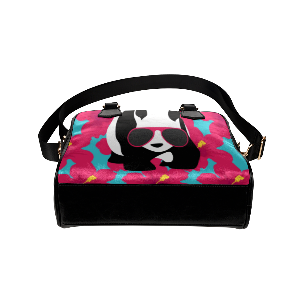 Panda Sunglasses Tropical Hibiscus Floral Shoulder Handbag (Model 1634)