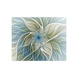 Floral Fantasy Pattern Abstract Blue Khaki Fractal Poster 20"x16"