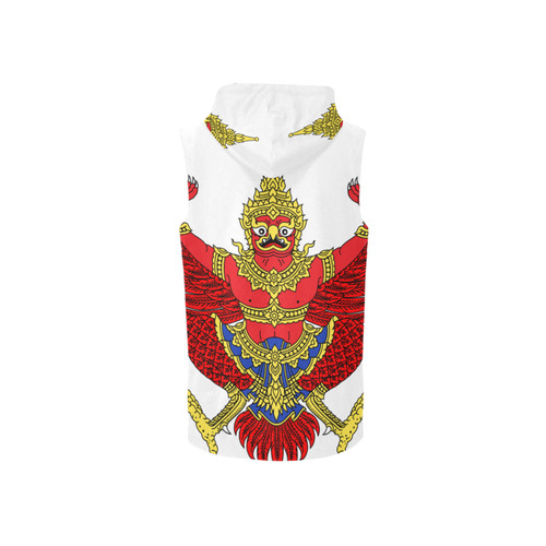 Garuda Emblem of Thailand All Over Print Sleeveless Zip Up Hoodie for Women (Model H16)