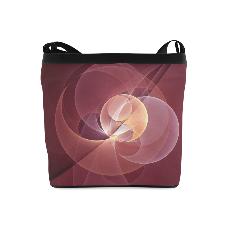 Movement Abstract Modern Wine Red Pink Fractal Art Crossbody Bags (Model 1613)