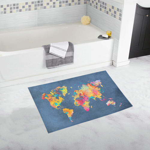 world map 18 Bath Rug 20''x 32''