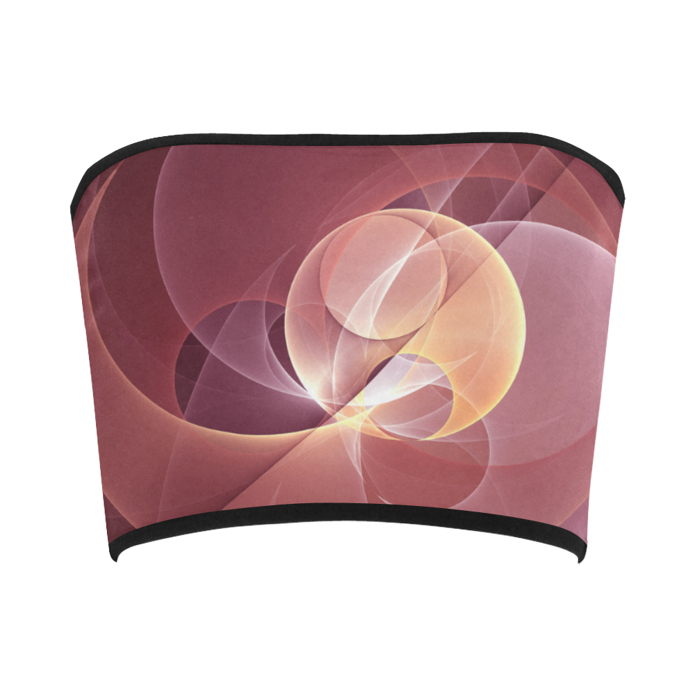 Movement Abstract Modern Wine Red Pink Fractal Art Bandeau Top