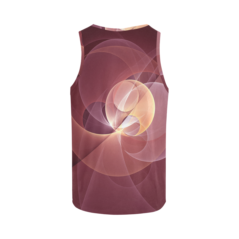 Movement Abstract Modern Wine Red Pink Fractal Art All Over Print Tank Top for Women (Model T43)