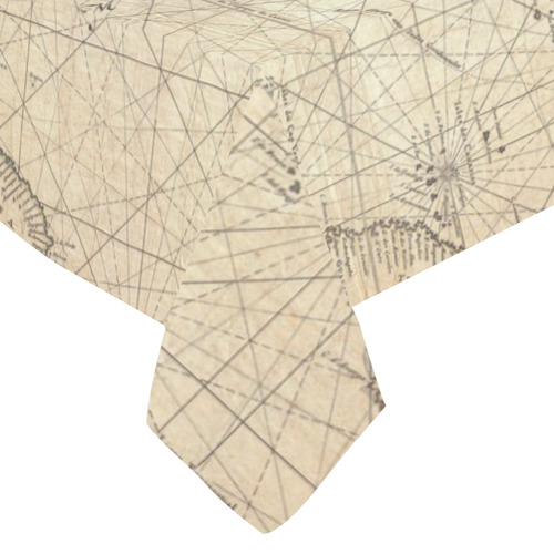 Toalha de mesa mapa antigo Cotton Linen Tablecloth 60"x 84"
