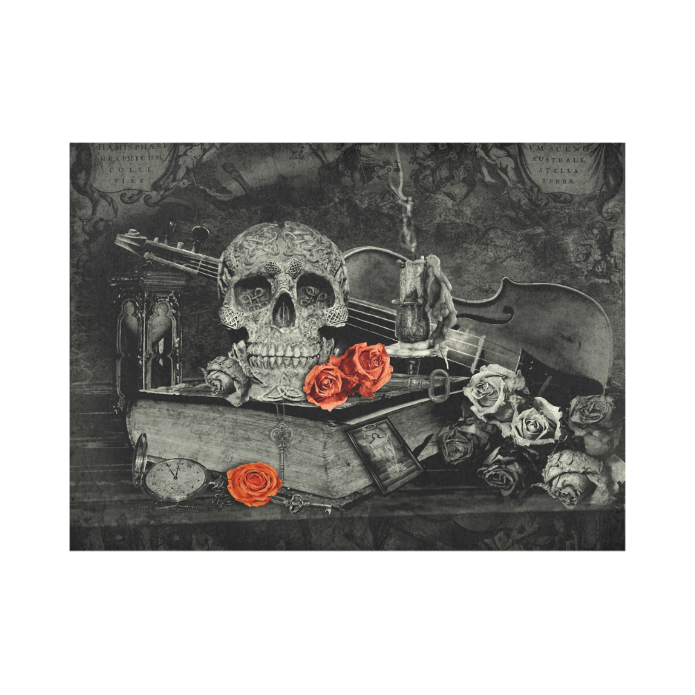 Steampunk Alchemist Mage Red Roses Celtic Skull Placemat 14’’ x 19’’