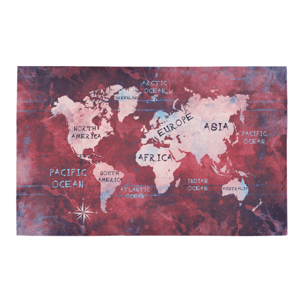 world map Bath Rug 20''x 32''