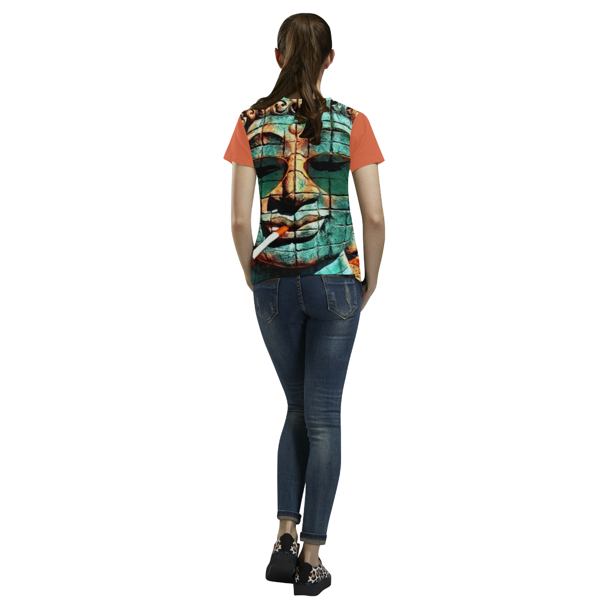 FUNNY BUDDHA All Over Print T-Shirt for Women (USA Size) (Model T40)