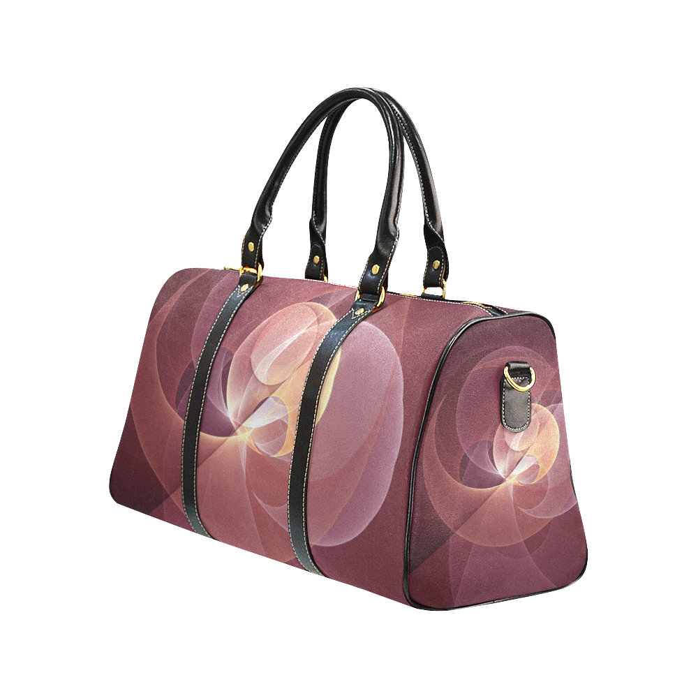 Movement Abstract Modern Wine Red Pink Fractal Art New Waterproof Travel Bag/Small (Model 1639)