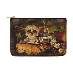 Steampunk Alchemist Mage Roses Celtic Skull Carry-All Pouch 12.5''x8.5''
