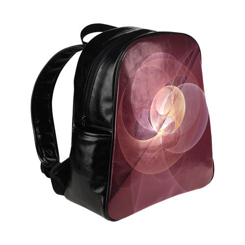 Movement Abstract Modern Wine Red Pink Fractal Art Multi-Pockets Backpack (Model 1636)