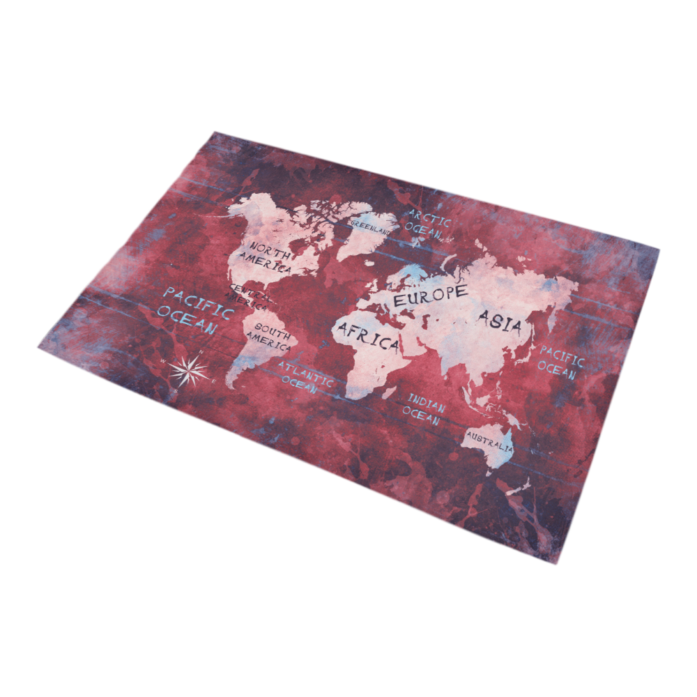 world map Bath Rug 20''x 32''