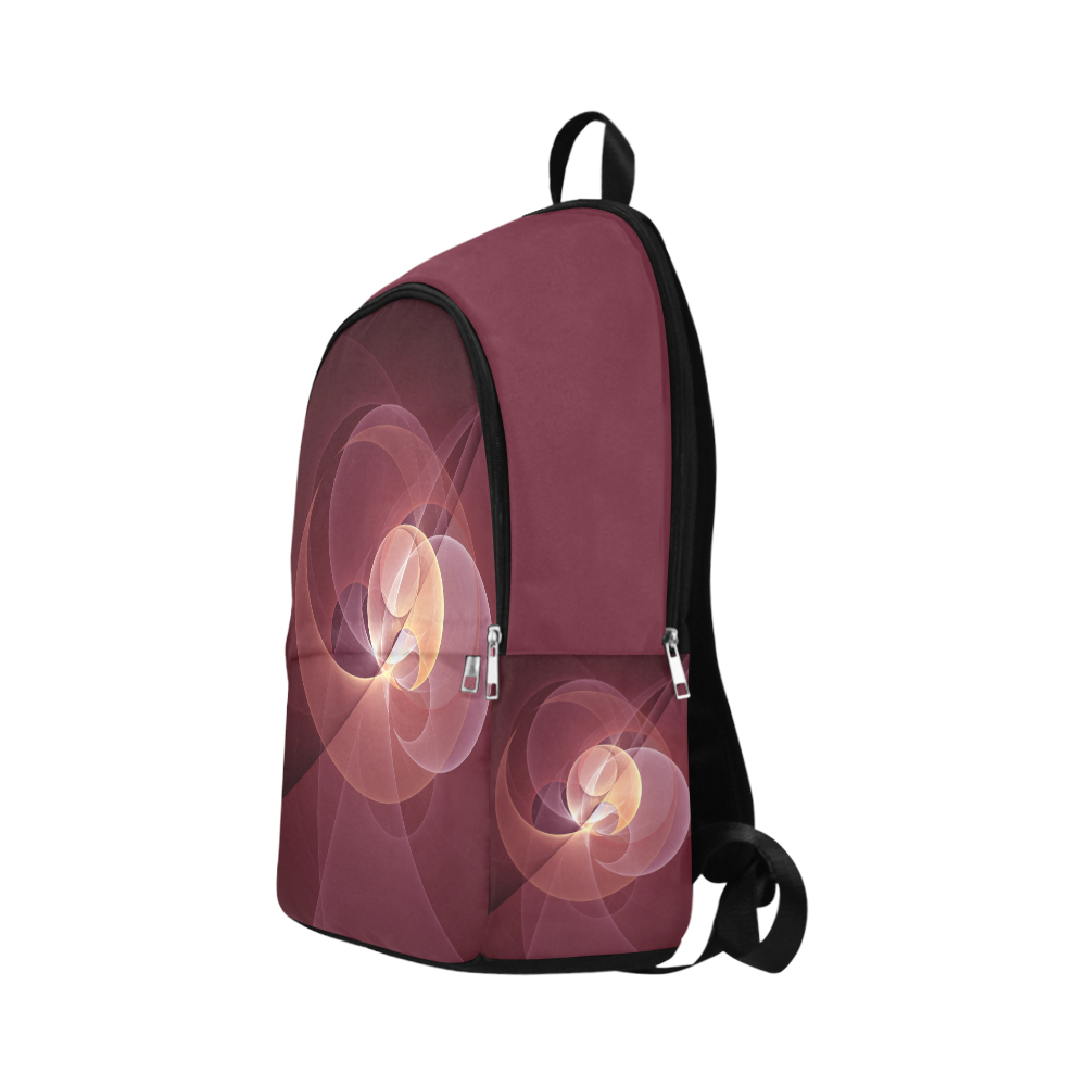 Movement Abstract Modern Wine Red Pink Fractal Art Fabric Backpack for Adult (Model 1659)