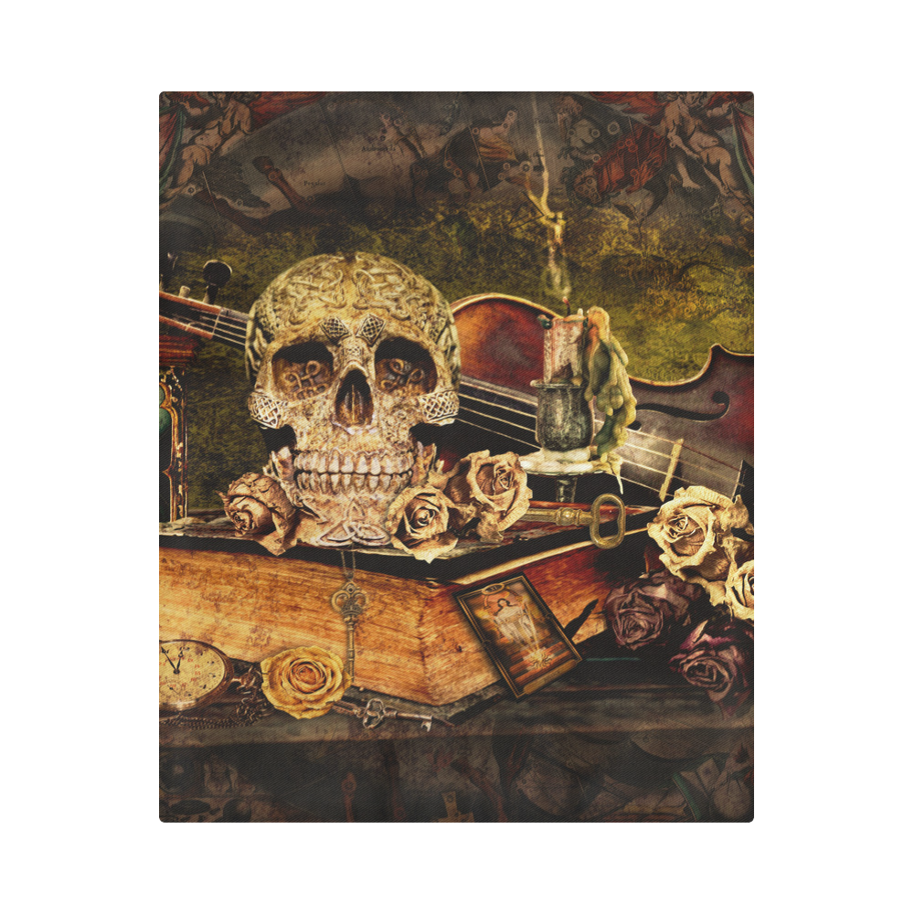 Steampunk Alchemist Mage Roses Celtic Skull Duvet Cover 86"x70" ( All-over-print)