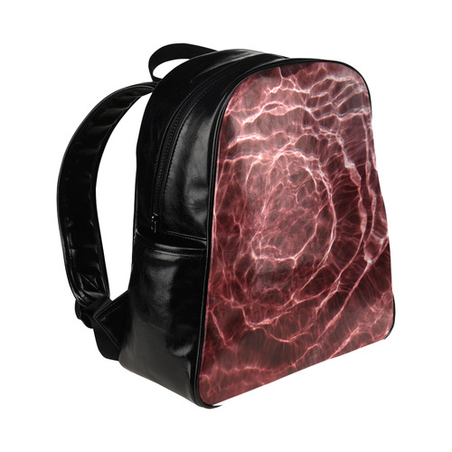Dark Pink Spiral Multi-Pockets Backpack (Model 1636)
