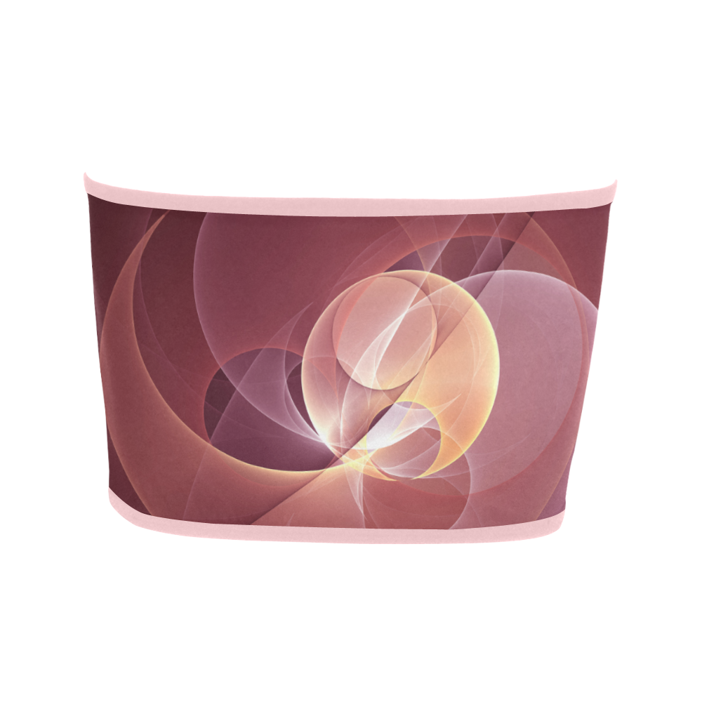 Movement Abstract Modern Wine Red Pink Fractal Art Bandeau Top