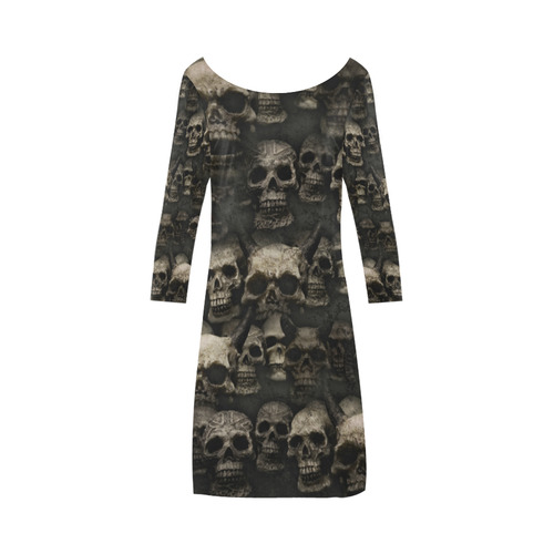 Crypt of the devilish dead skull Bateau A-Line Skirt (D21)