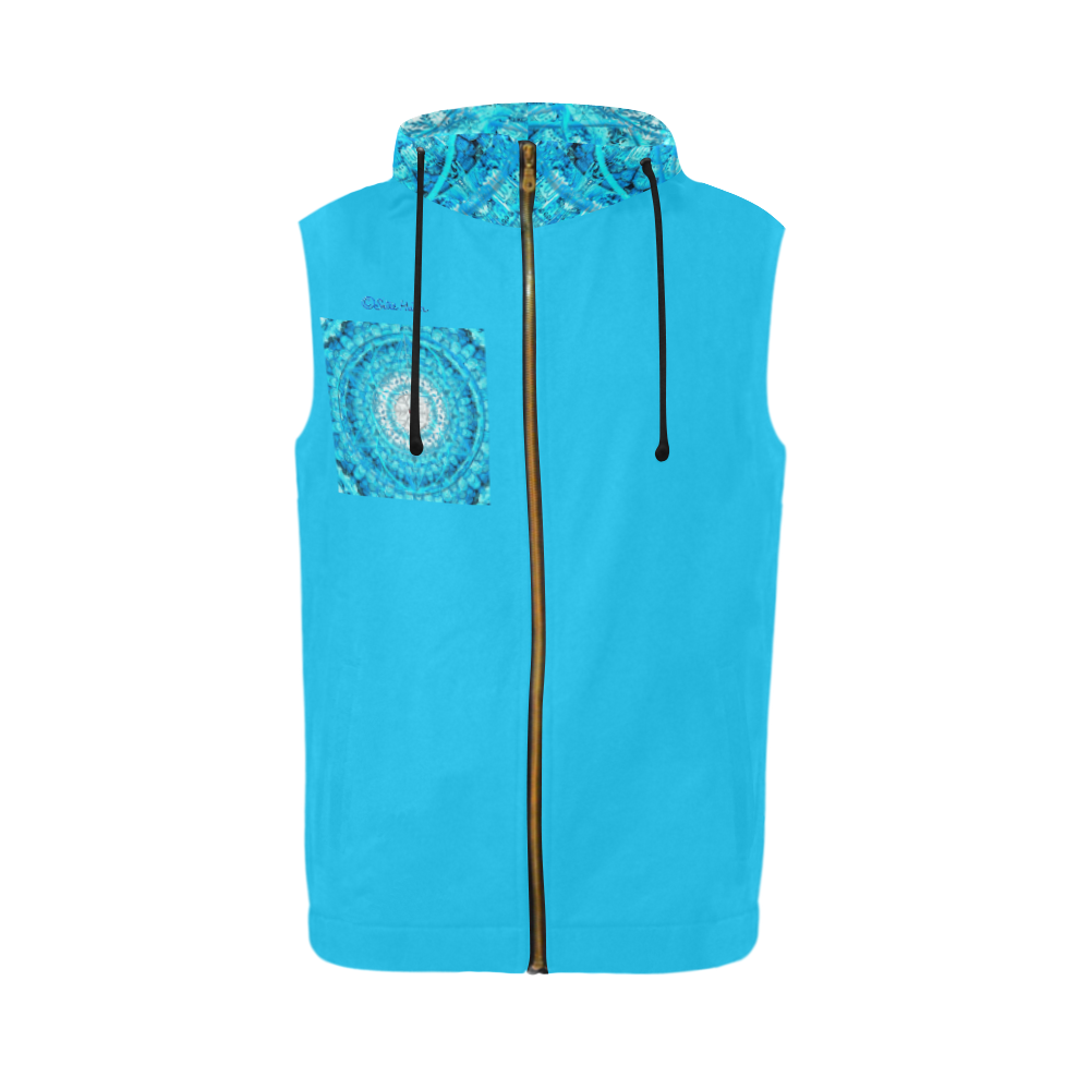 Protection from Jerusalem in blue All Over Print Sleeveless Zip Up Hoodie for Men (Model H16)