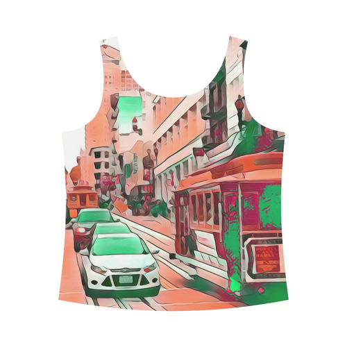 Impressive Travel -San Francisco by JamColors All Over Print Tank Top for Women (Model T43)